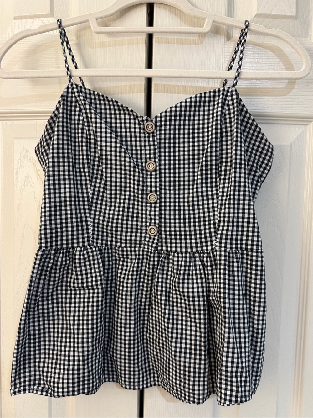 Black & White Gingham Button-Front tank